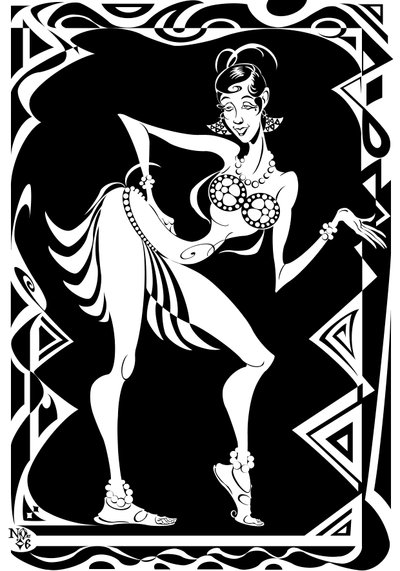 Josephine Baker, American Dancer and Singer (1906-75) (Caricature) by Neale Osborne